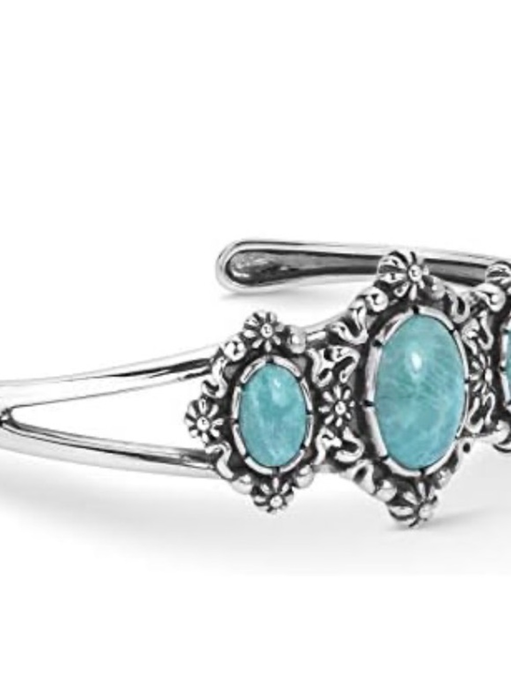 American West Sterling Silver Cuff Bracelet Green Turquoise Gemstone Size Small